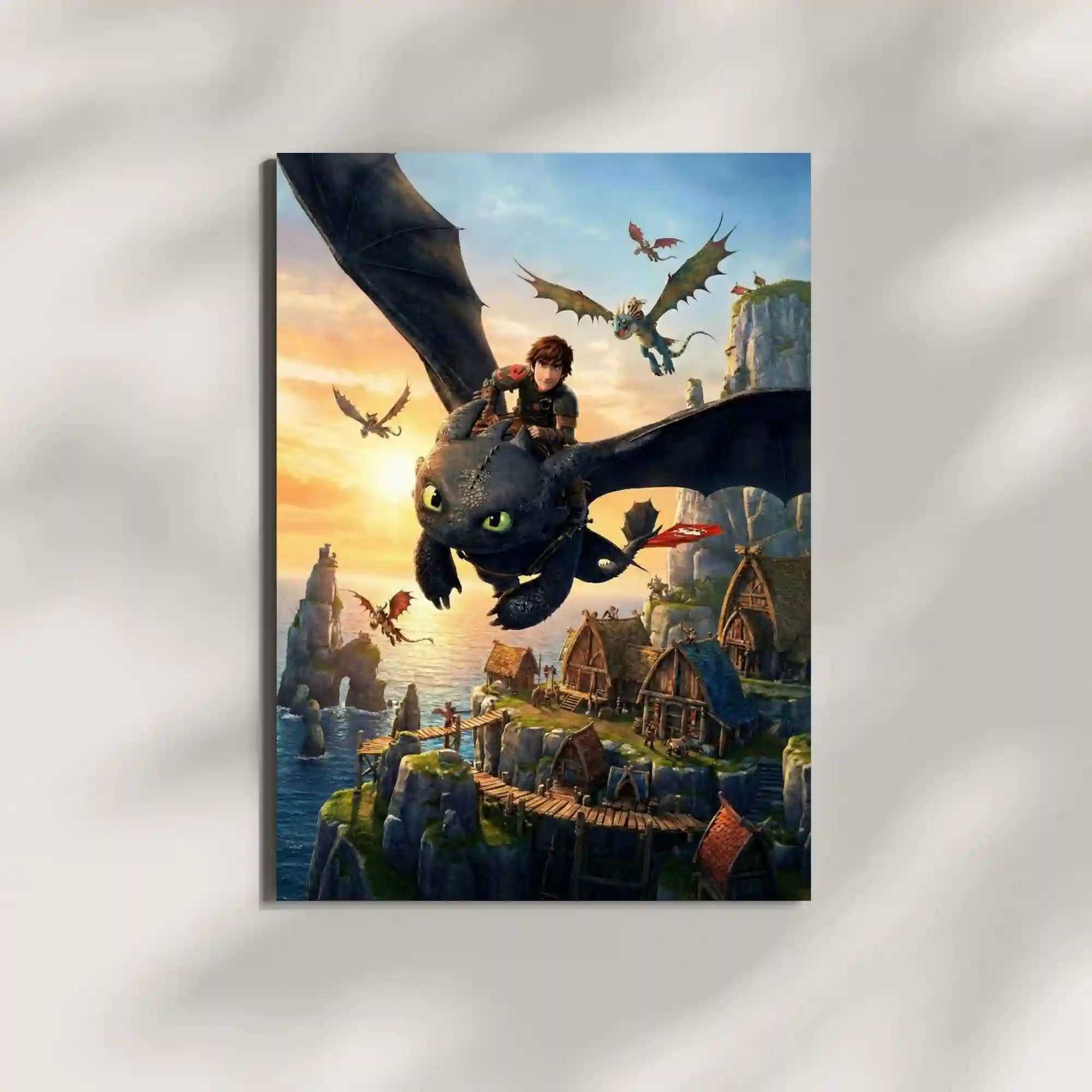 toothless dragon metal poster mounted on wall premium night fury display