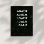 wall mounted again and gain gym quote metal poster