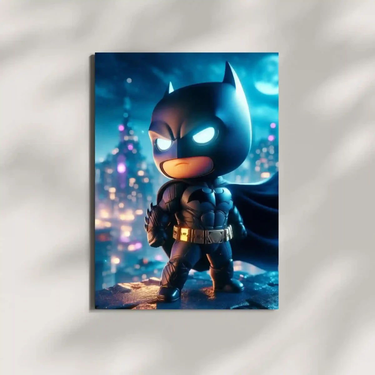wall mounted batman dark knight chibi metal poster