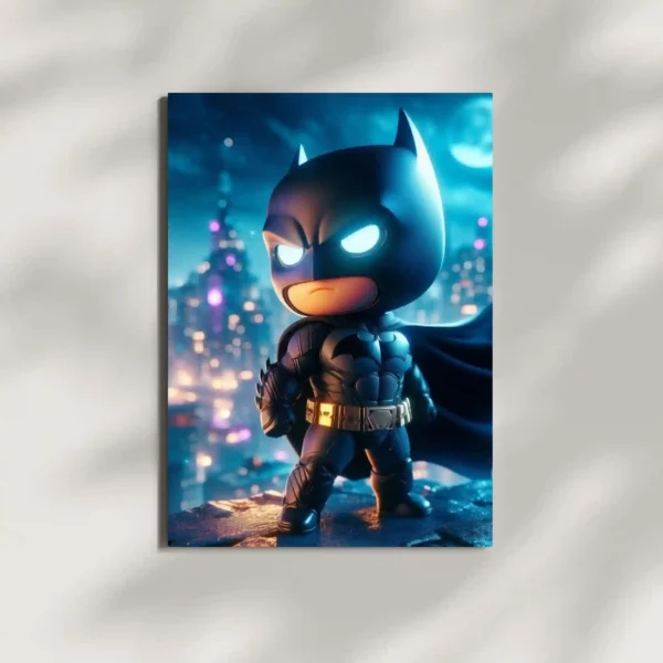 wall mounted batman dark knight chibi metal poster
