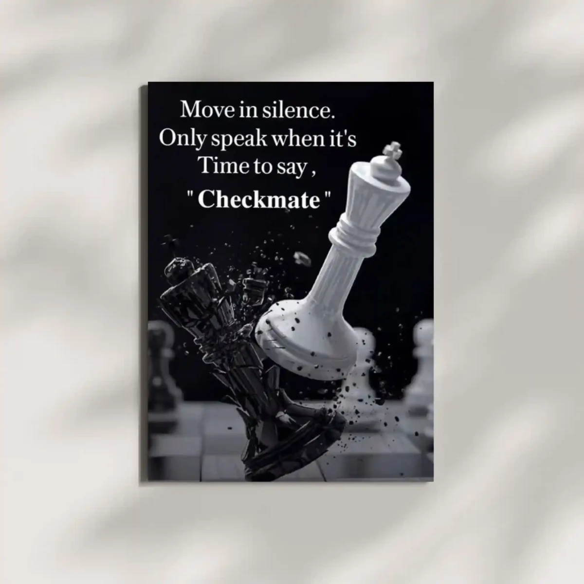 wall mounted chess quote metal poster