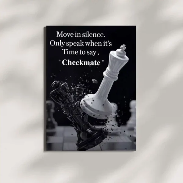 wall mounted chess quote metal poster