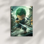 wall mounted chibi swordmaster roronoa zoro metal poster