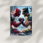 wall mounted daredevil vs wolverine metal poster