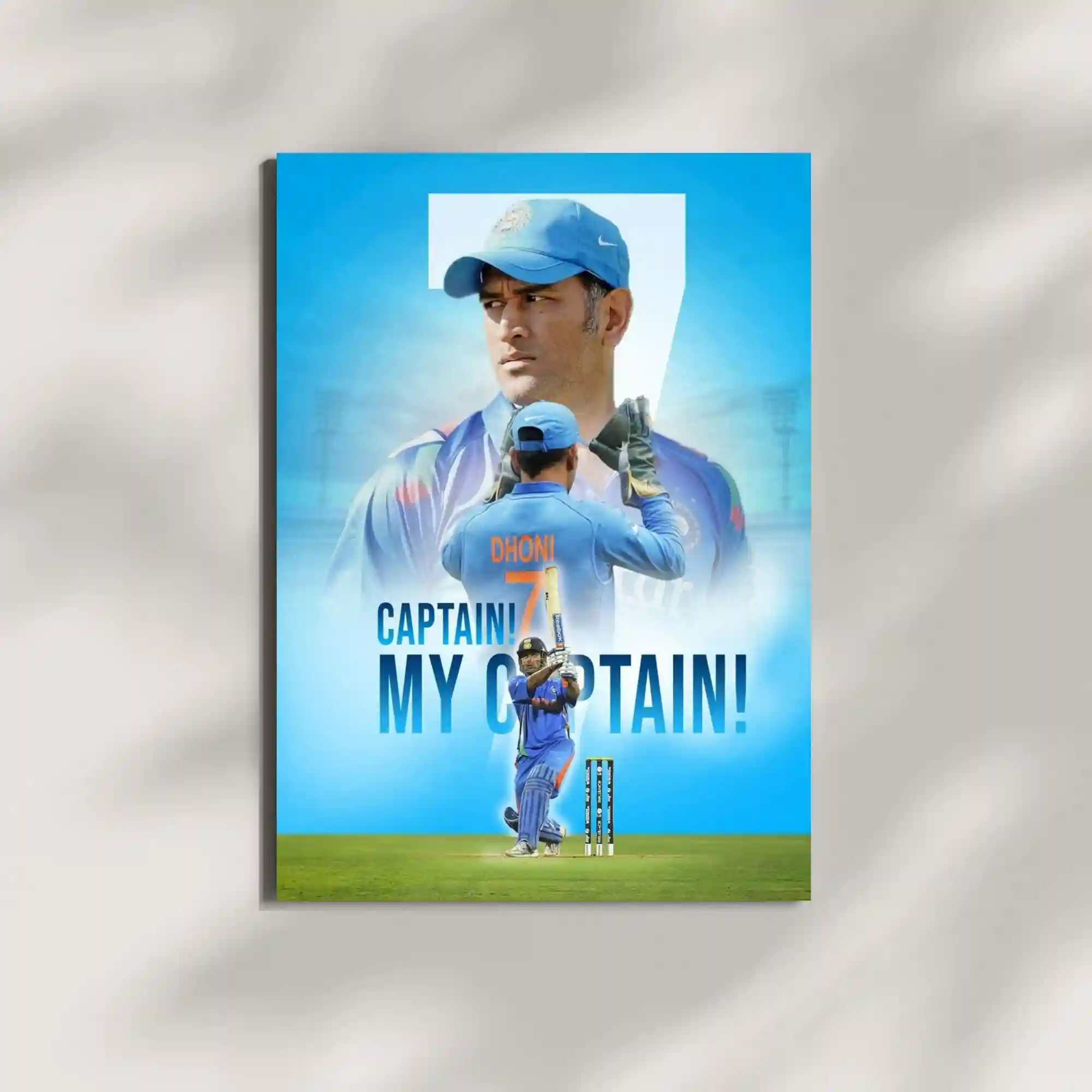 wall mounted dhoni metal poster