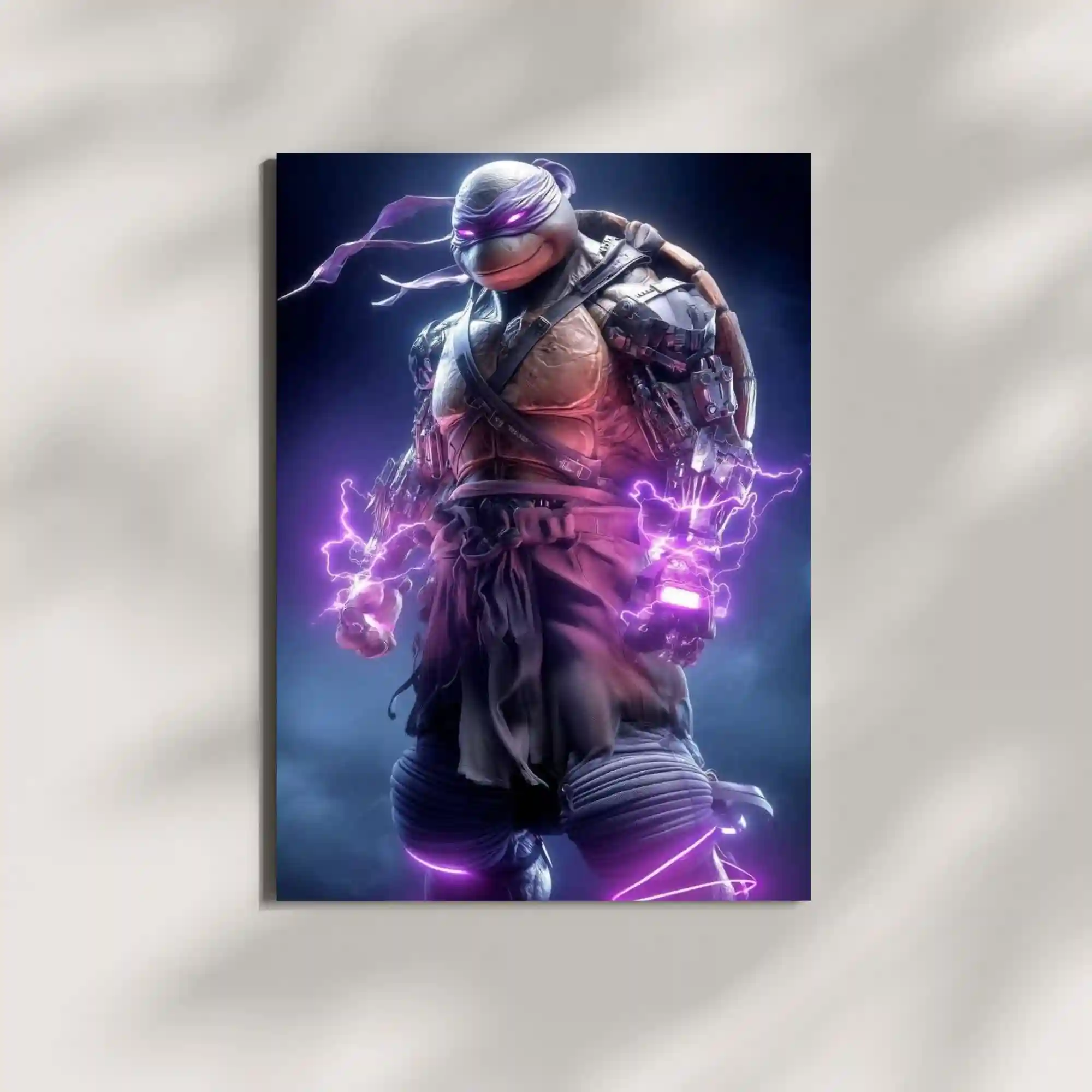 wall mounted donatello ninja turtle lightning warrior metal poster