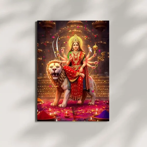 wall mounted durga maa metal poster