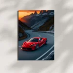 wall mounted ferrari f8 sports car metal poster