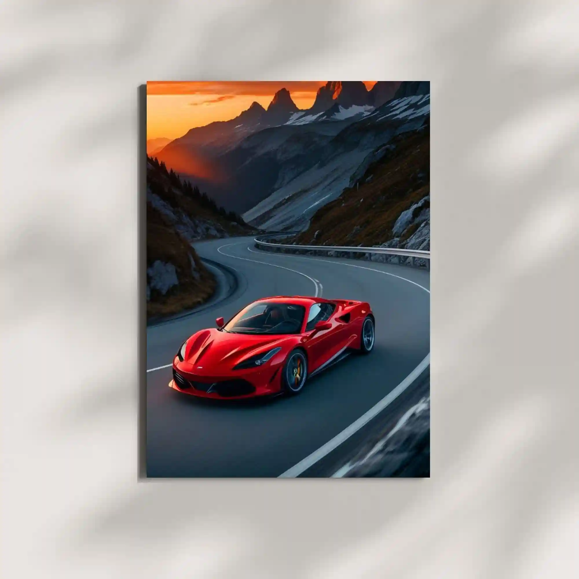 wall mounted ferrari f8 sports car metal poster