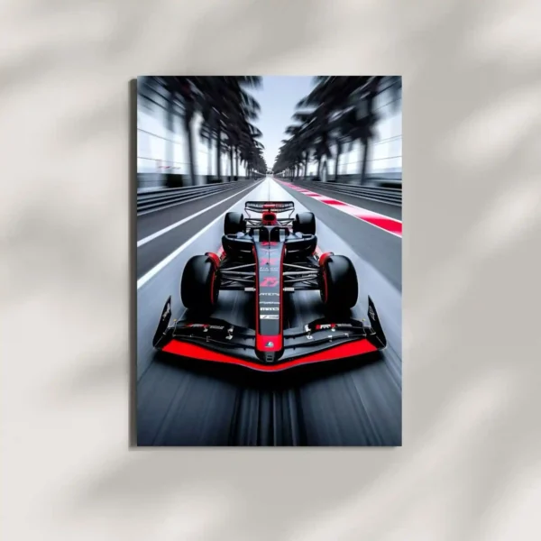 wall mounted formula one speed track metal poster
