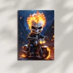 wall mounted ghost rider chibi metal poster