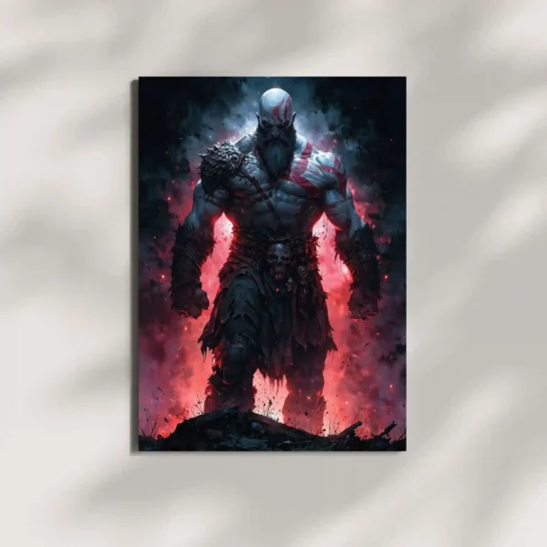 wall mounted god of war metal poster