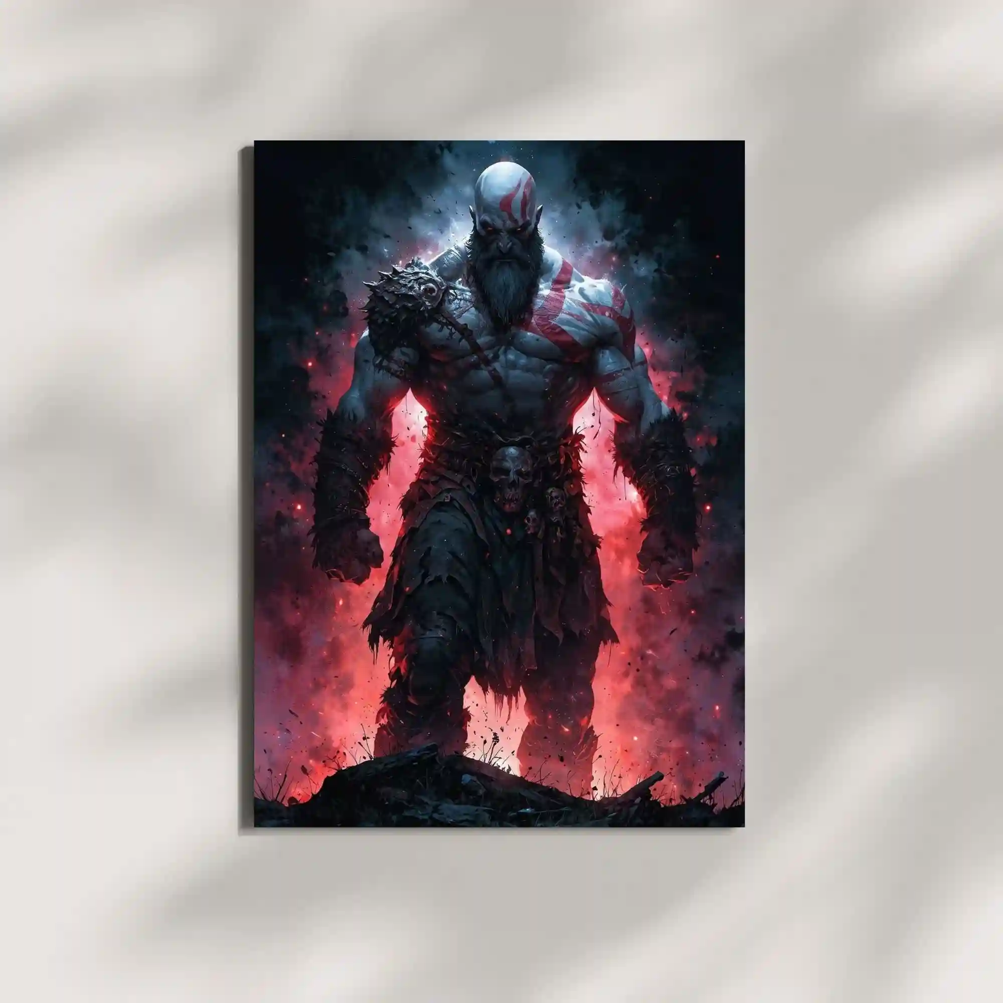 wall mounted god of war metal poster