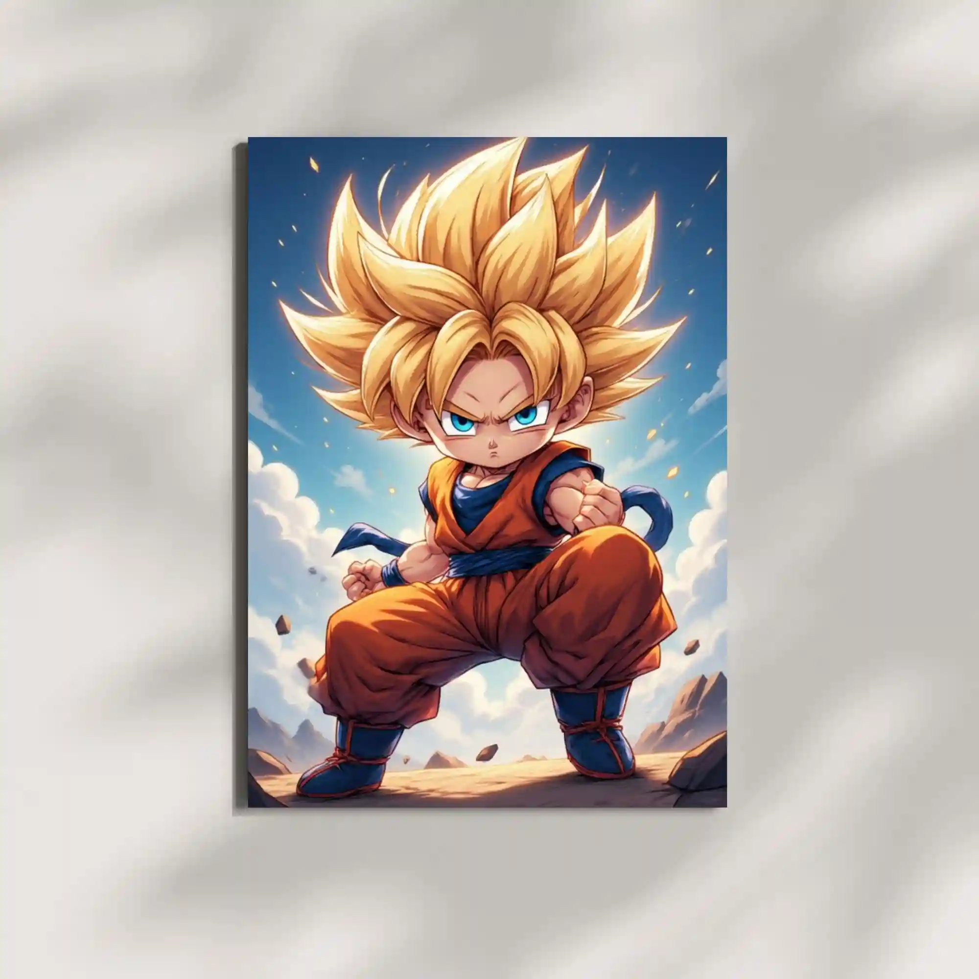 wall mounted goku chibi metal poster