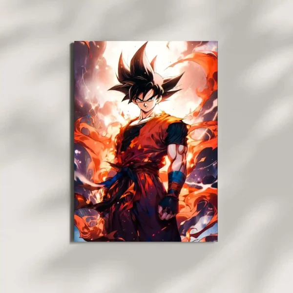 wall mounted goku metal poster