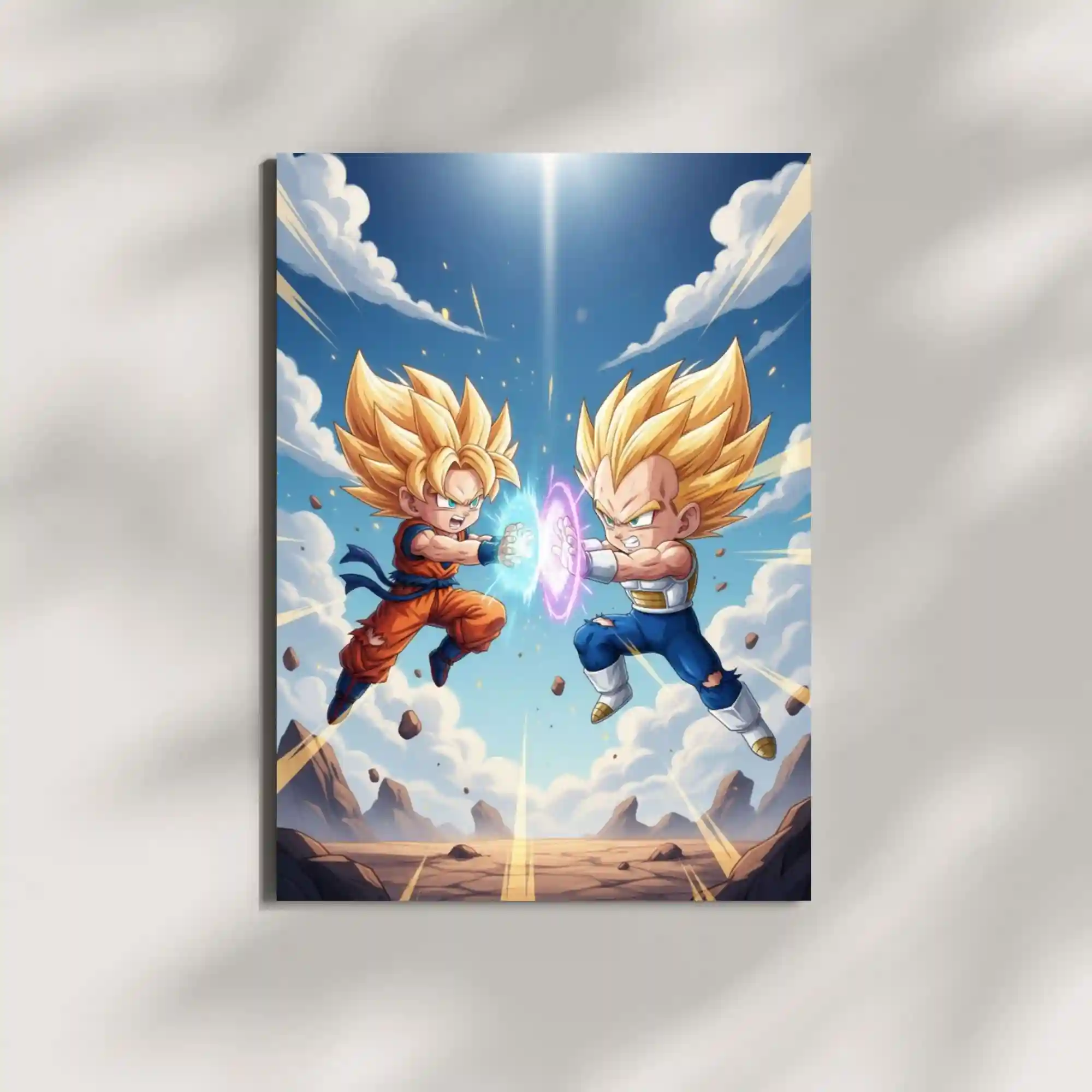 wall mounted goku x vegeta metal poster
