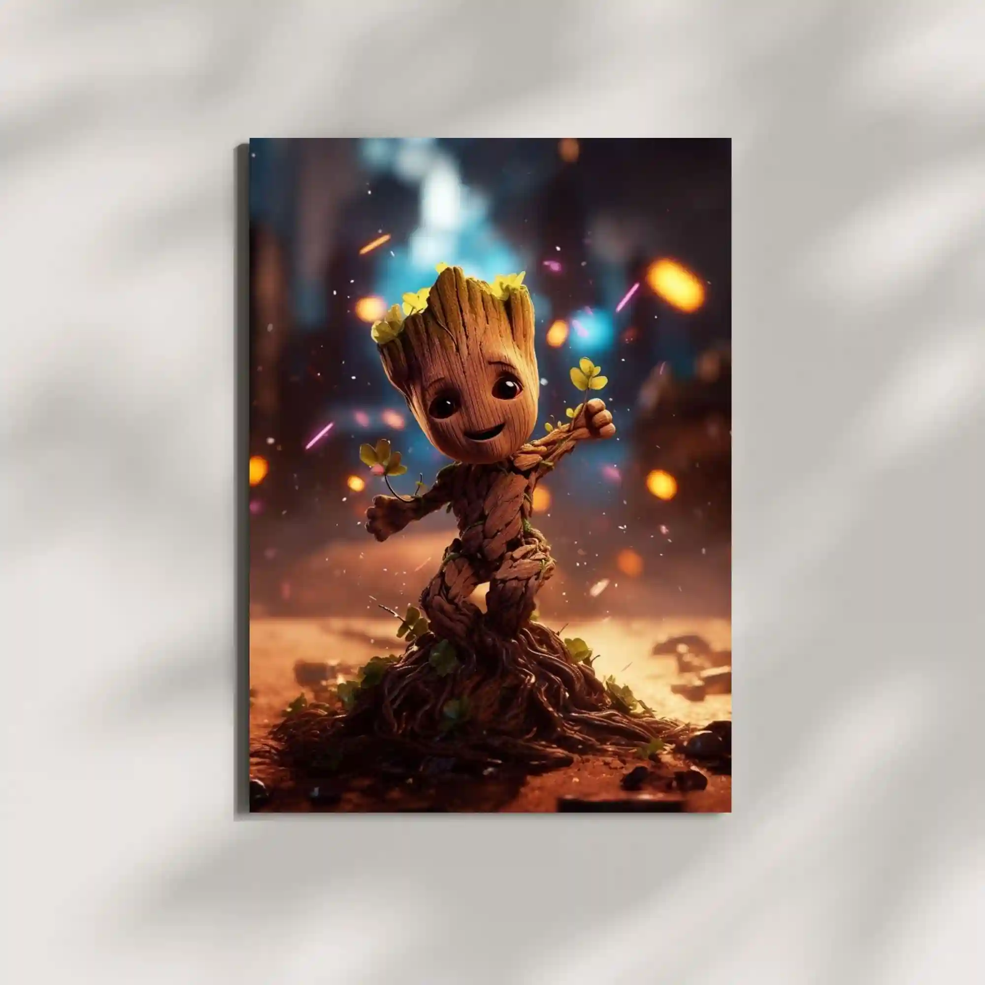 wall mounted groot little guardian metal poster