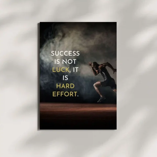 wall mounted hard work quote metal poster