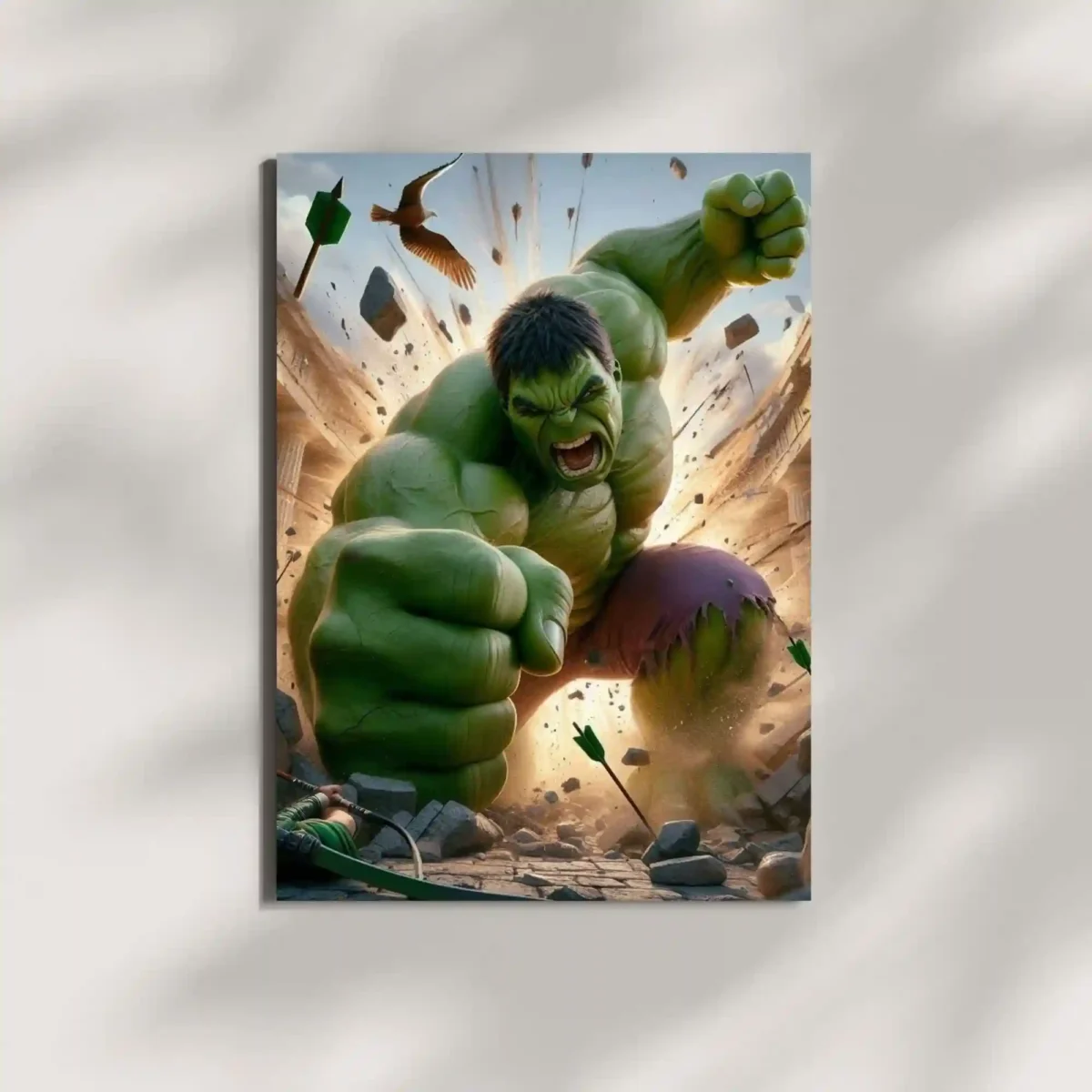 wall mounted hulk incredible smash metal poster