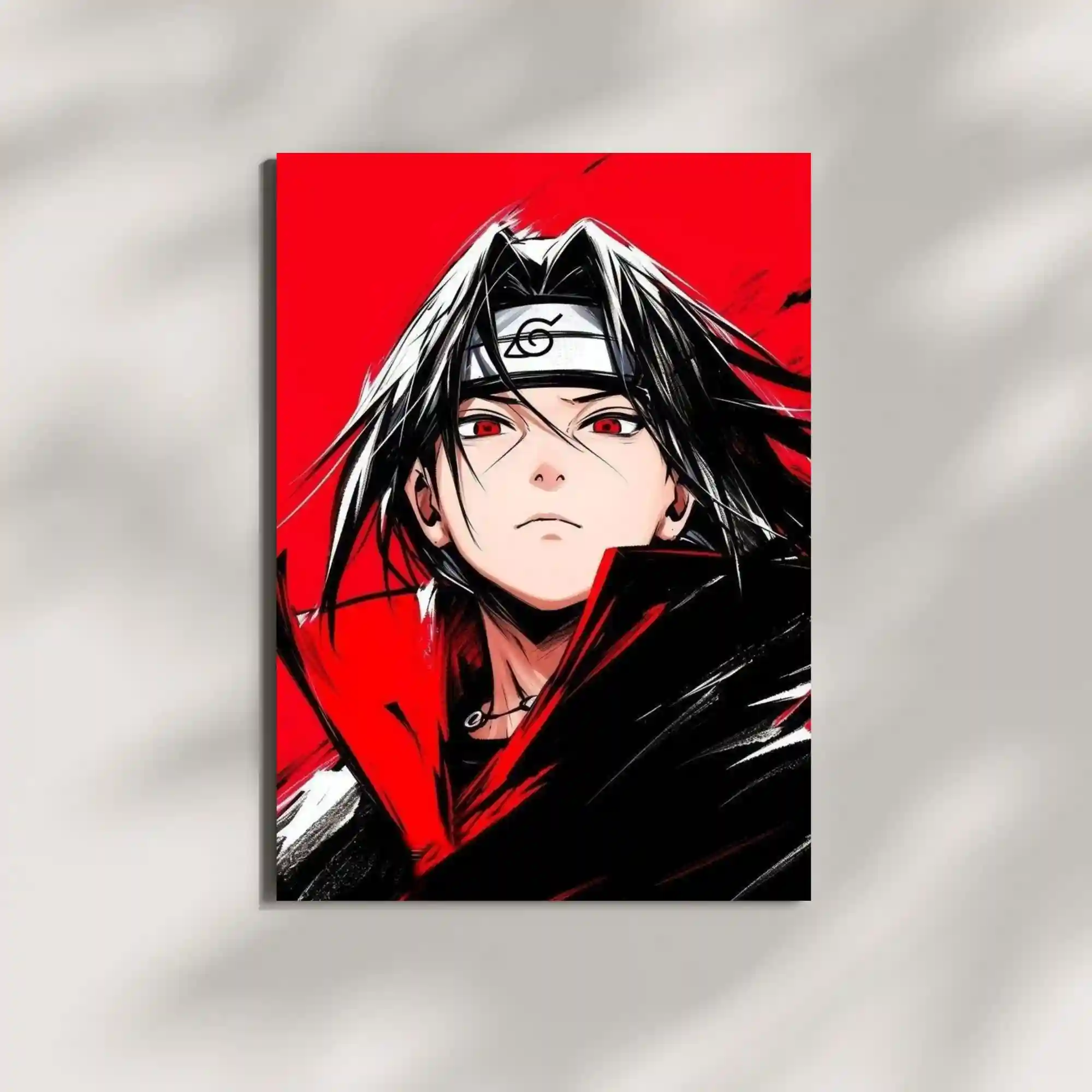 wall mounted itachi uchiha anime metal poster