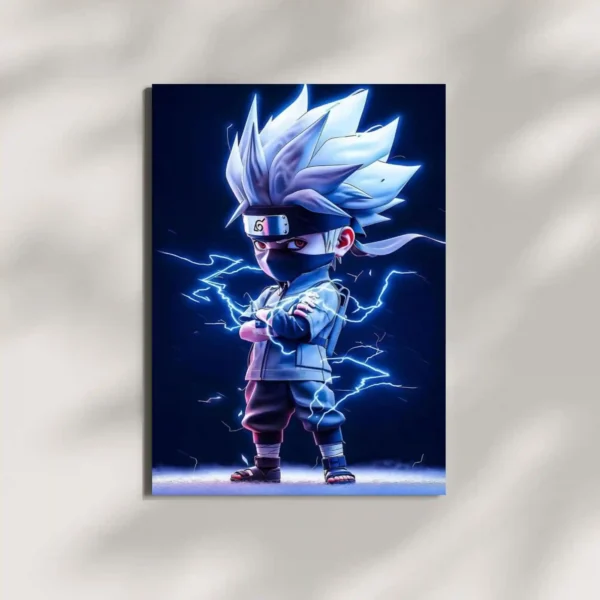 wall mounted kakashi lightning style chibi metal poster