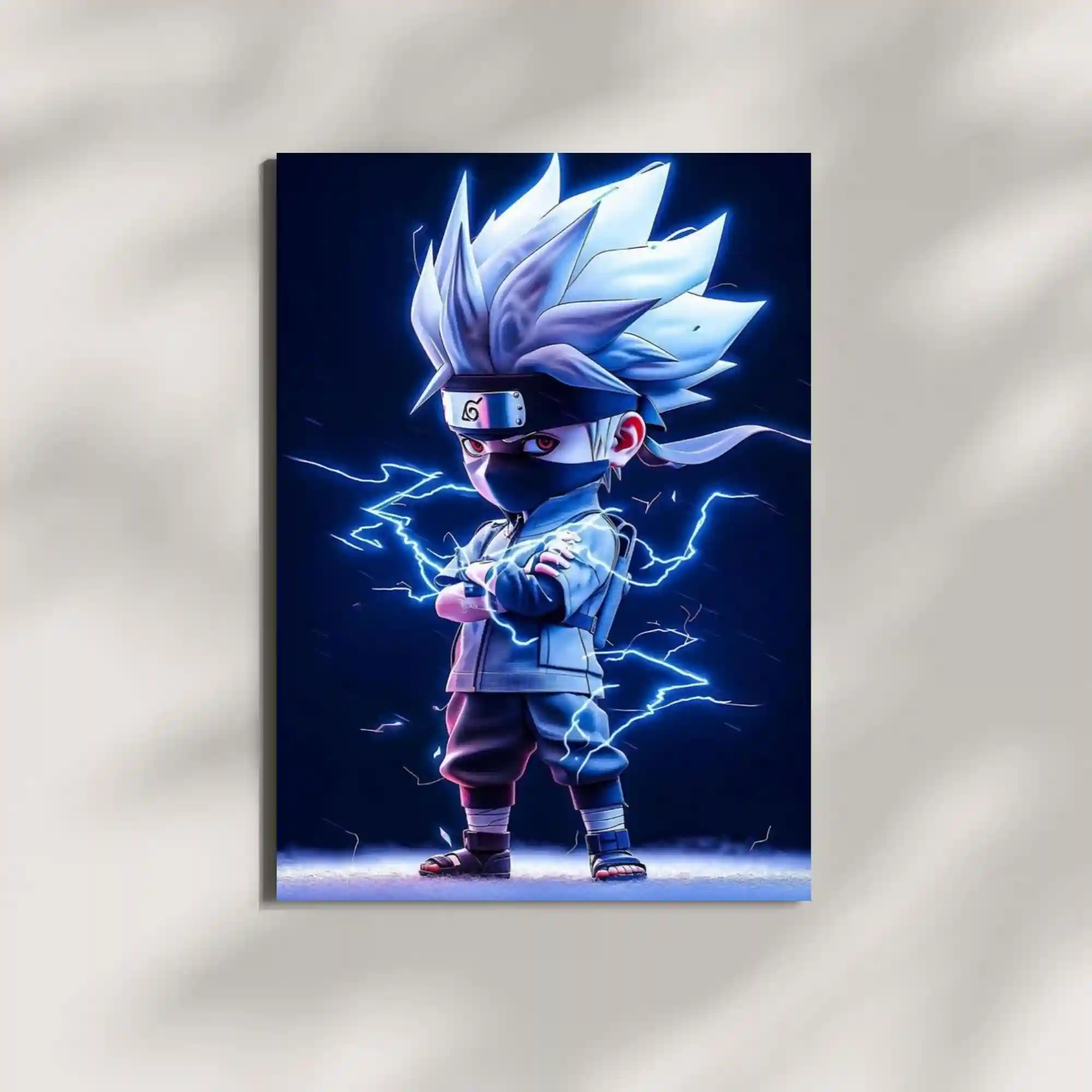 wall mounted kakashi lightning style chibi metal poster