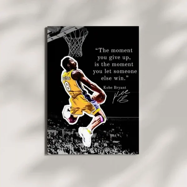 wall mounted kobe bryant quote metal poster