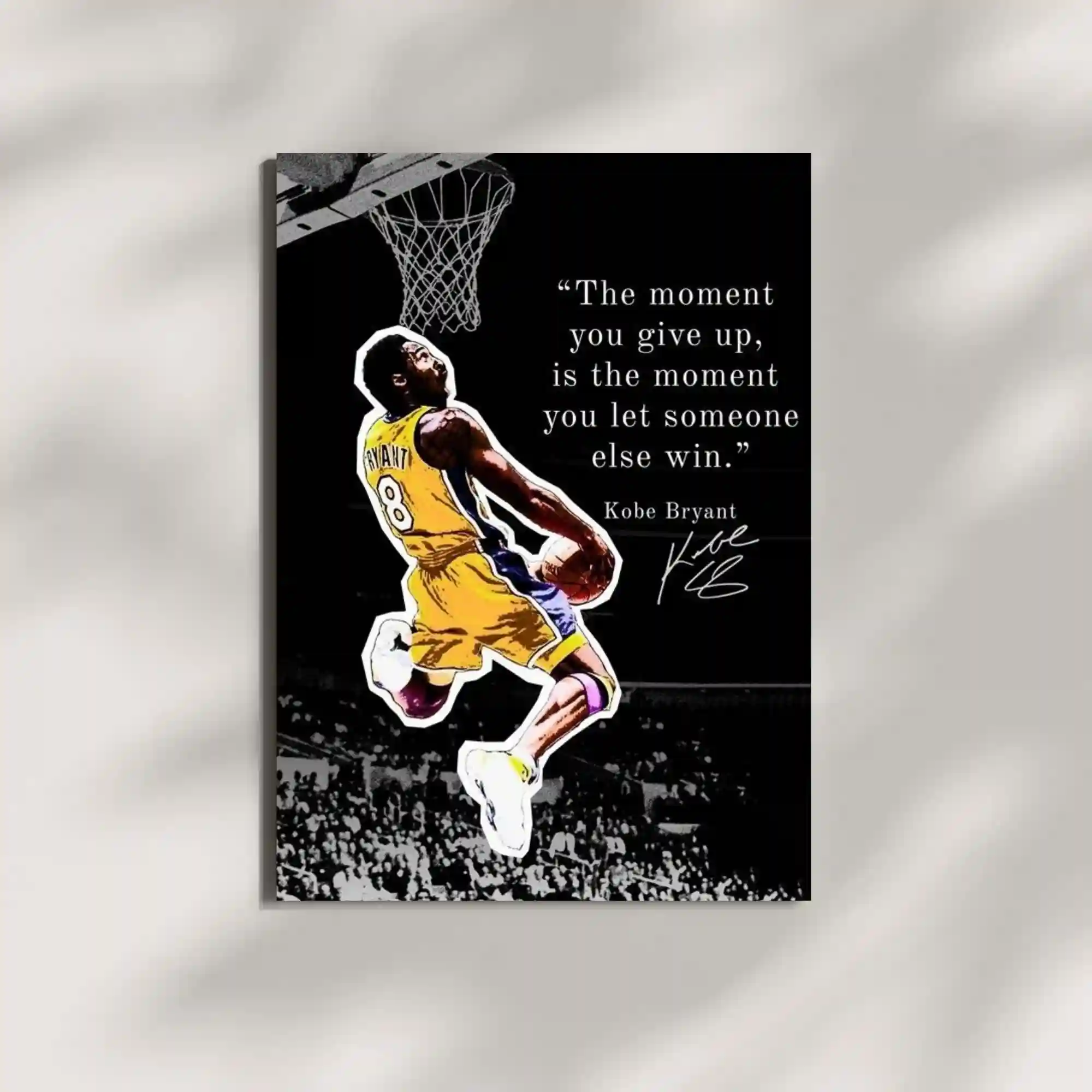 wall mounted kobe bryant quote metal poster