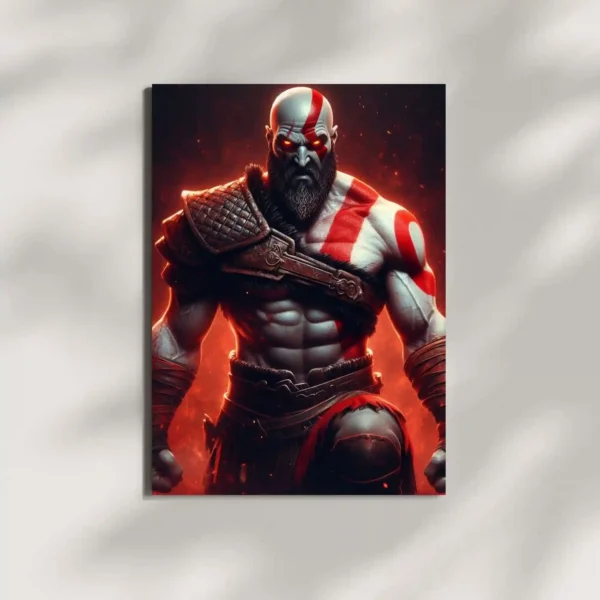 wall mounted kratos god of war metal poster