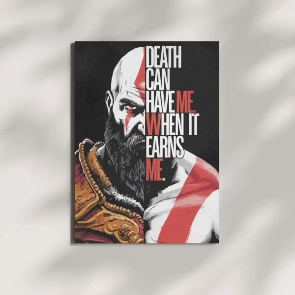 wall mounted kratos god of war quote metal poster