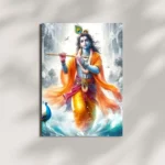wall mounted krishna metal poster