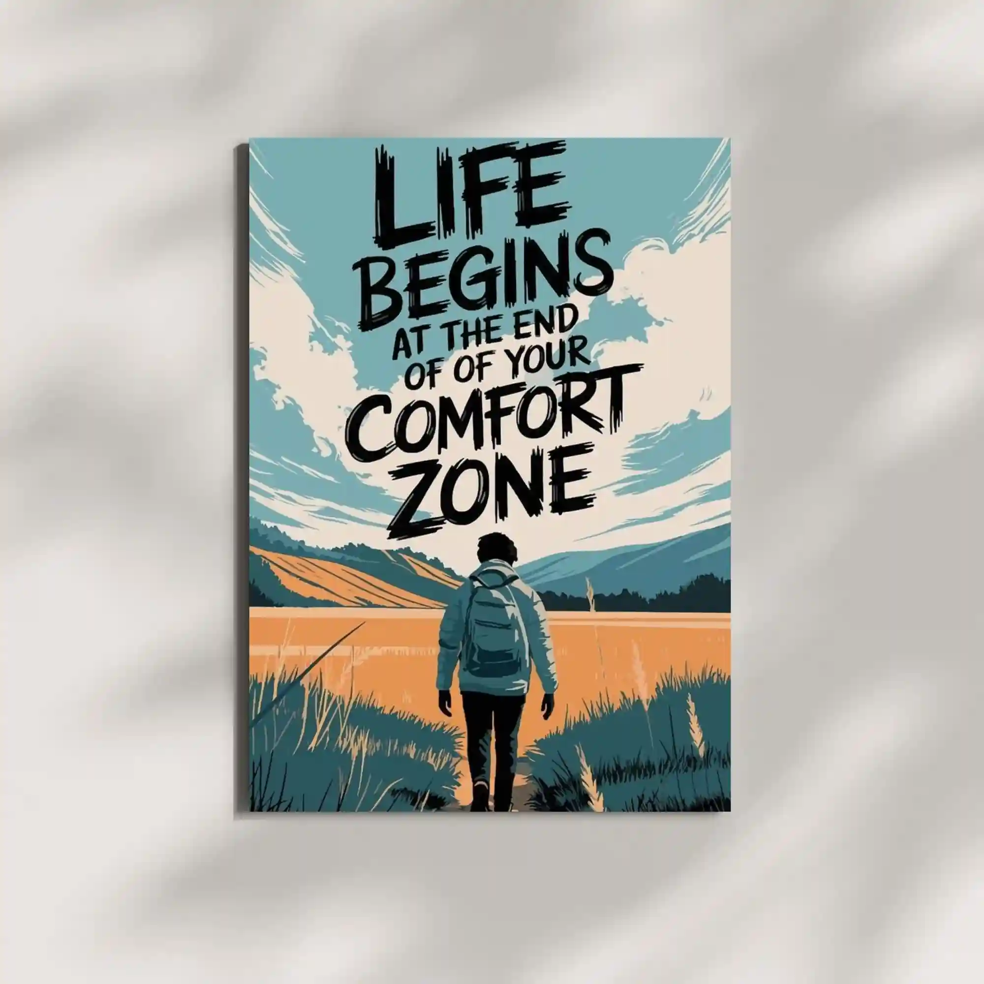 wall mounted life begins quote metal poster