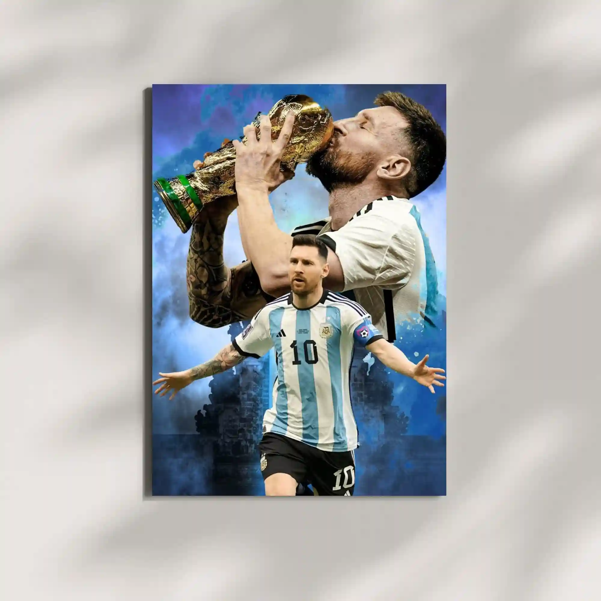 wall mounted lionel messi football metal poster