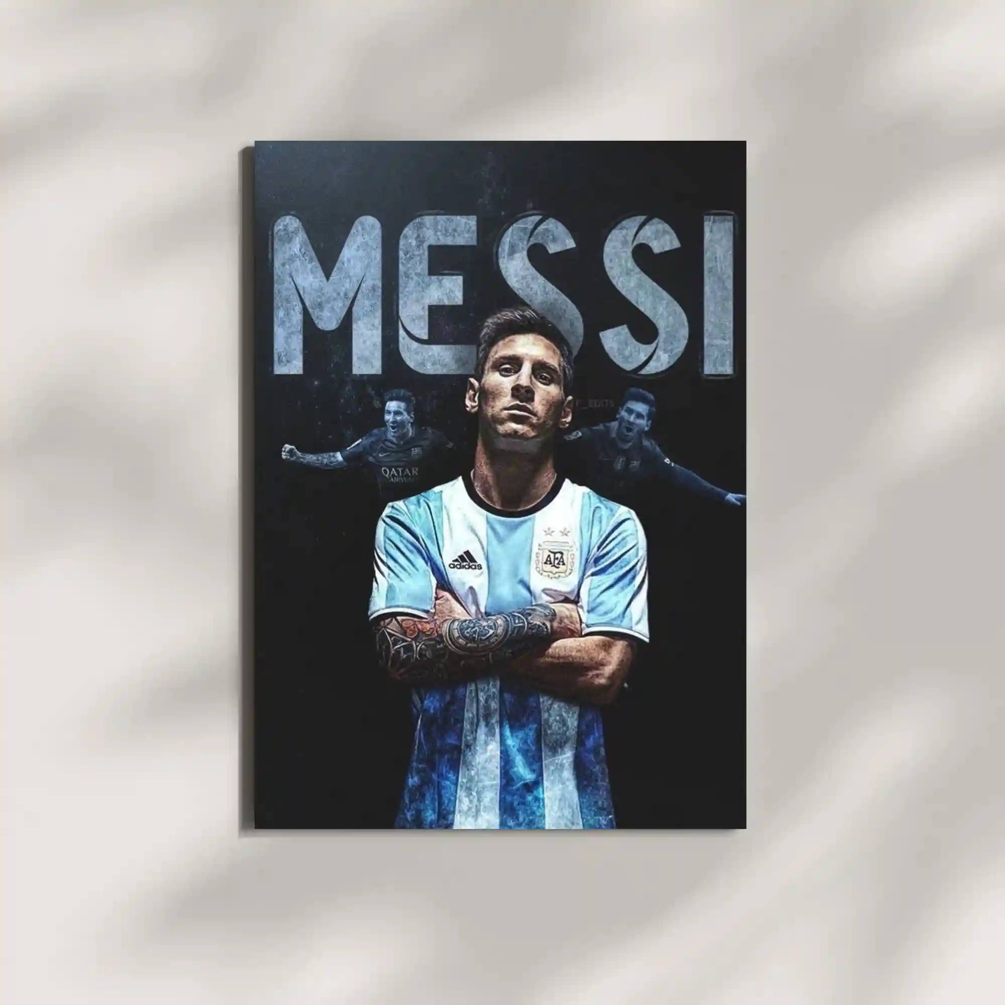 wall mounted lionel messi metal poster