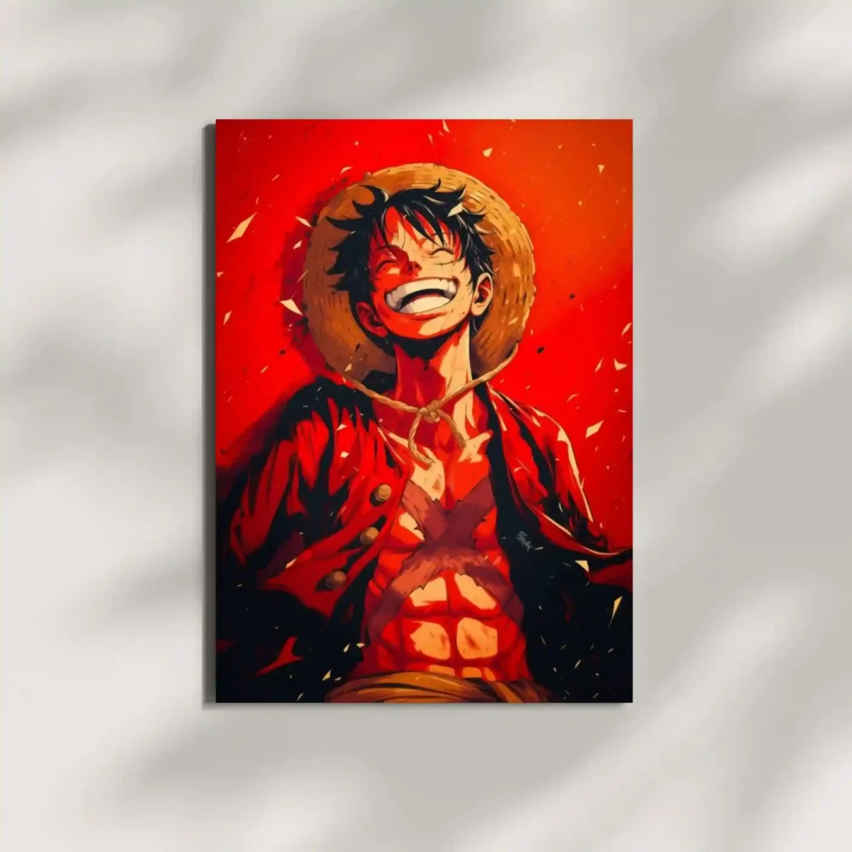 wall mounted luffy burning spirit metal poster