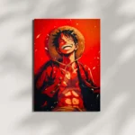 wall mounted luffy burning spirit metal poster