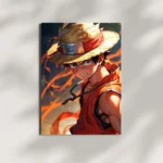 wall mounted luffy straw hat warrior metal poster