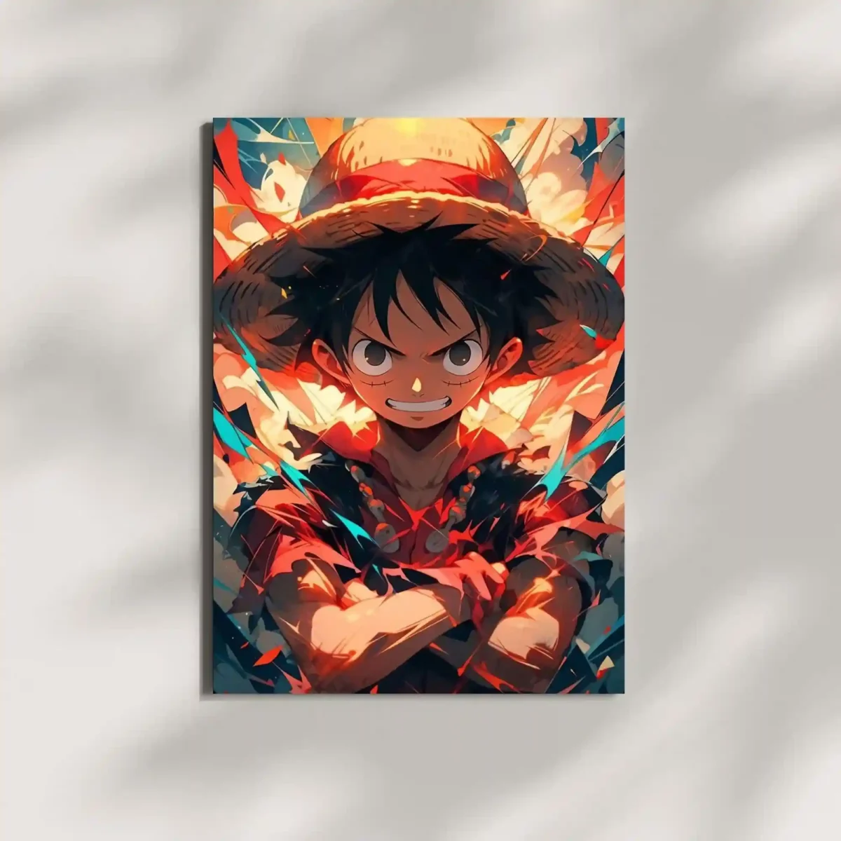 wall mounted luffy unstoppable spirit metal poster