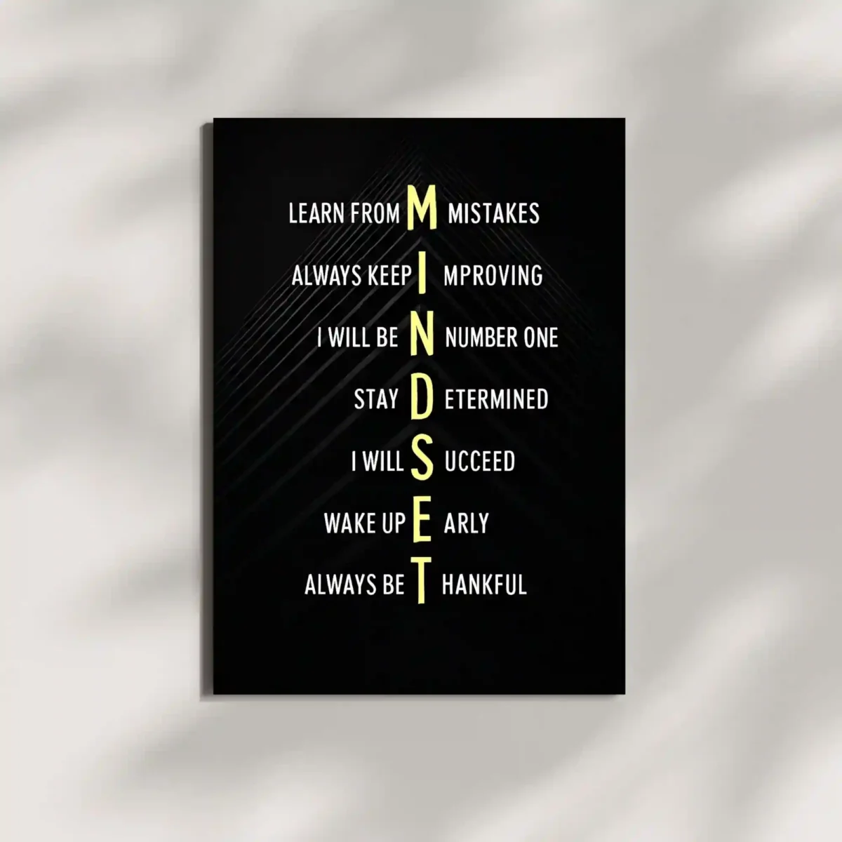 wall mounted mindset quote metal poster