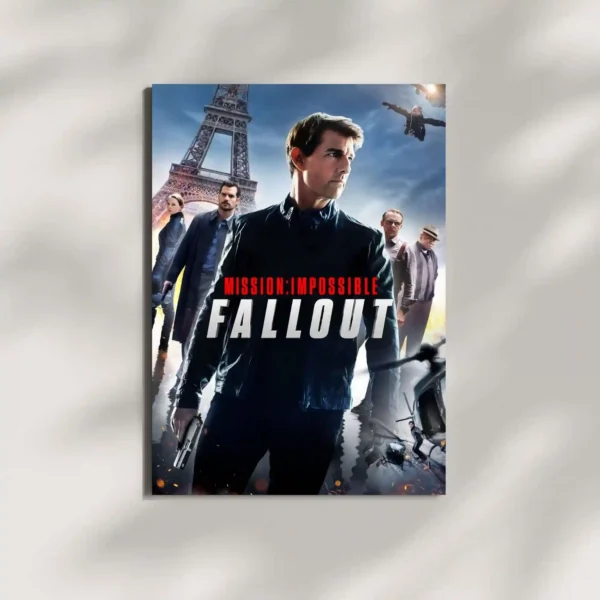 wall mounted mission impossible movie metal poster
