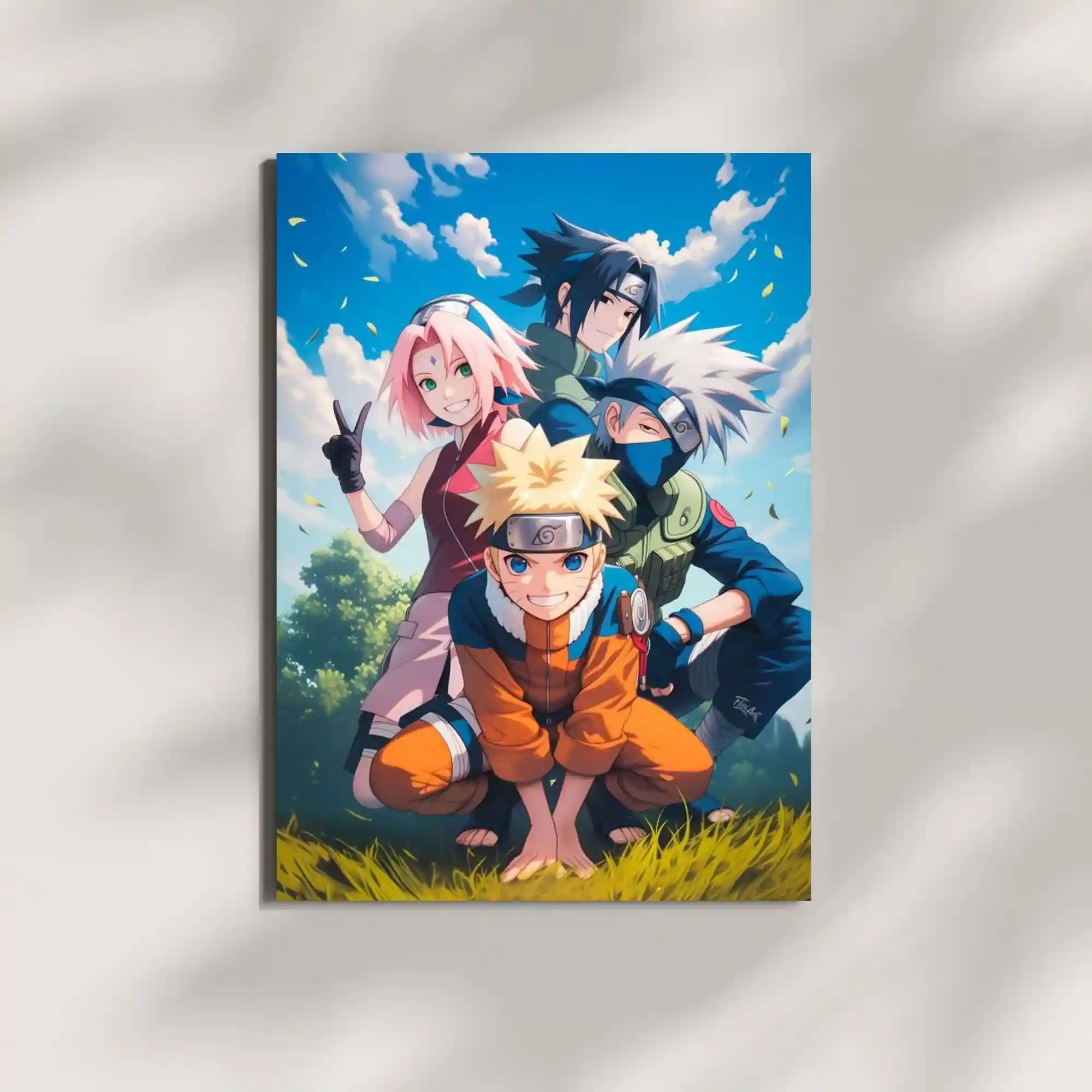 wall mounted naruto and friends metal poster
