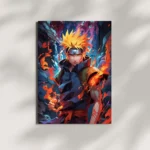 wall mounted naruto flame power metal poster