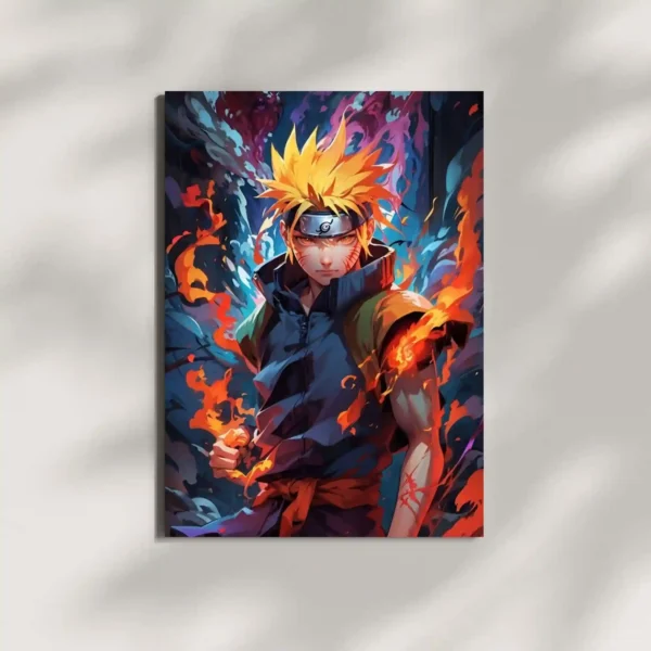 wall mounted naruto flame power metal poster
