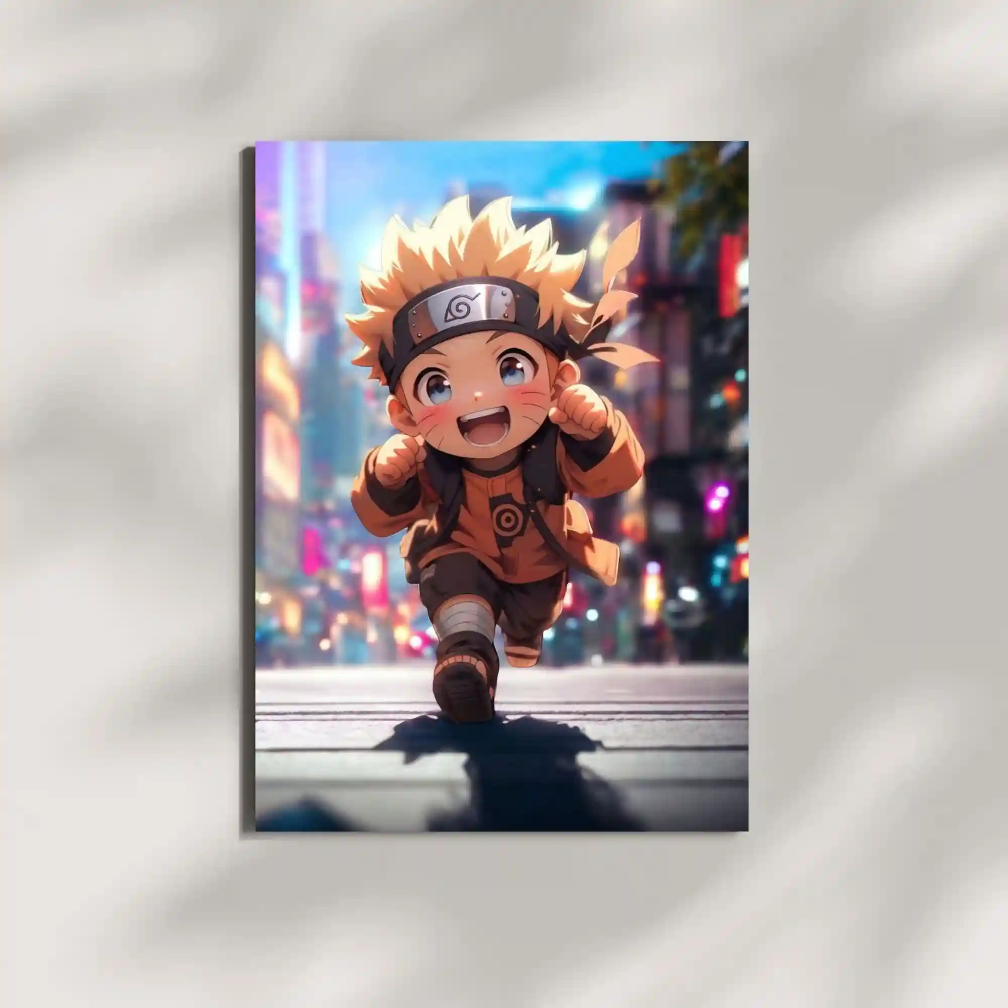 wall mounted naruto uzumaki chibi style metal poster