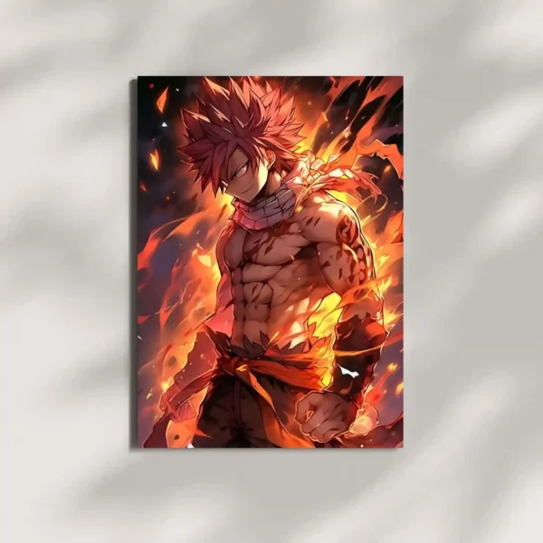 wall mounted natsu dragneel metal poster