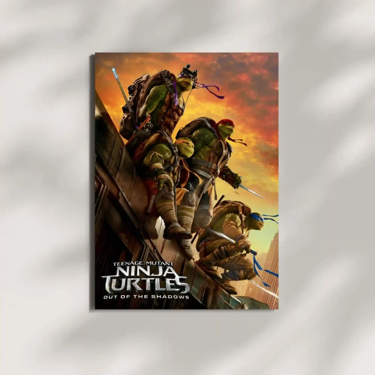 wall mounted ninja turtles movie metal poster