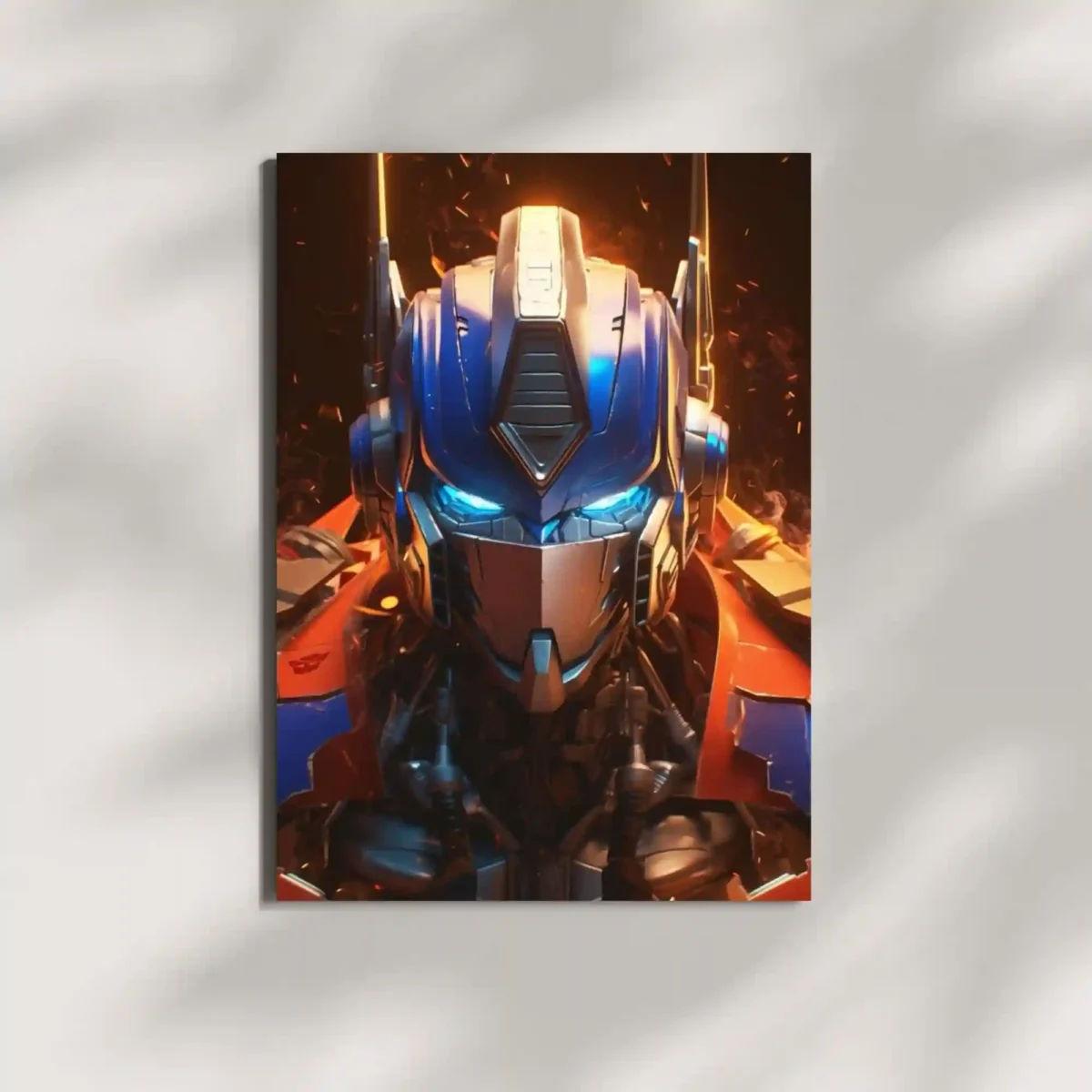 wall mounted optimus prime cybertron war metal poster