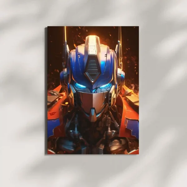 wall mounted optimus prime cybertron war metal poster
