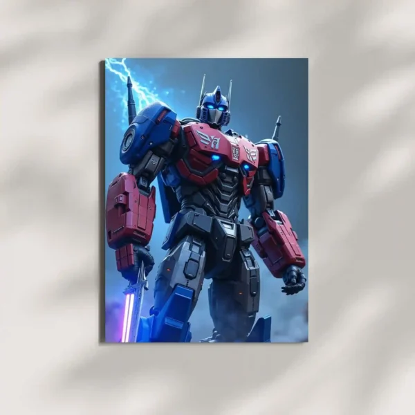 wall mounted optimus prime metal poster