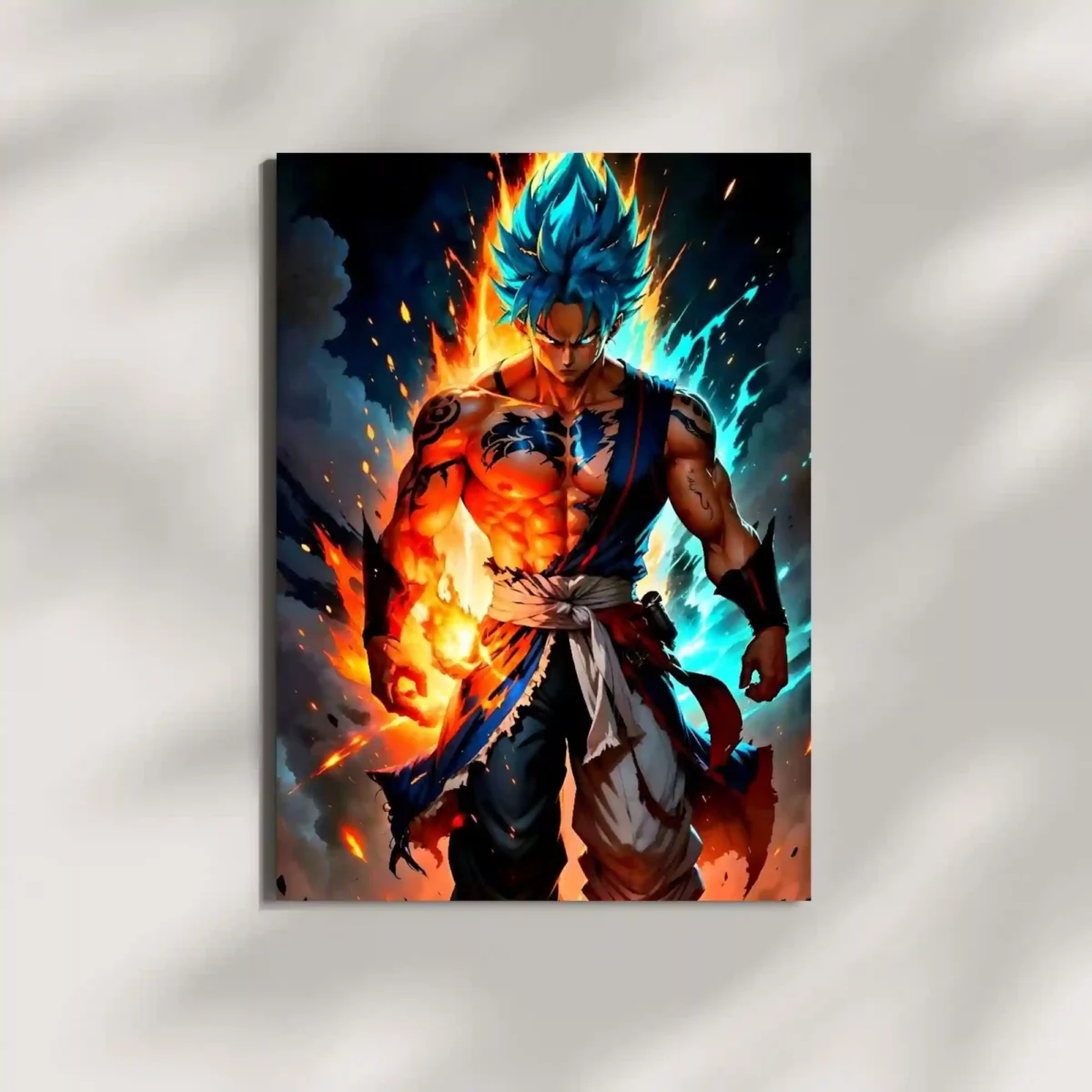 wall mounted powerful super saiyan goku dbz metal poster wall mounted powerful super saiyan goku dbz metal poster